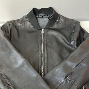 All Saints leather bomber jacket, size Small